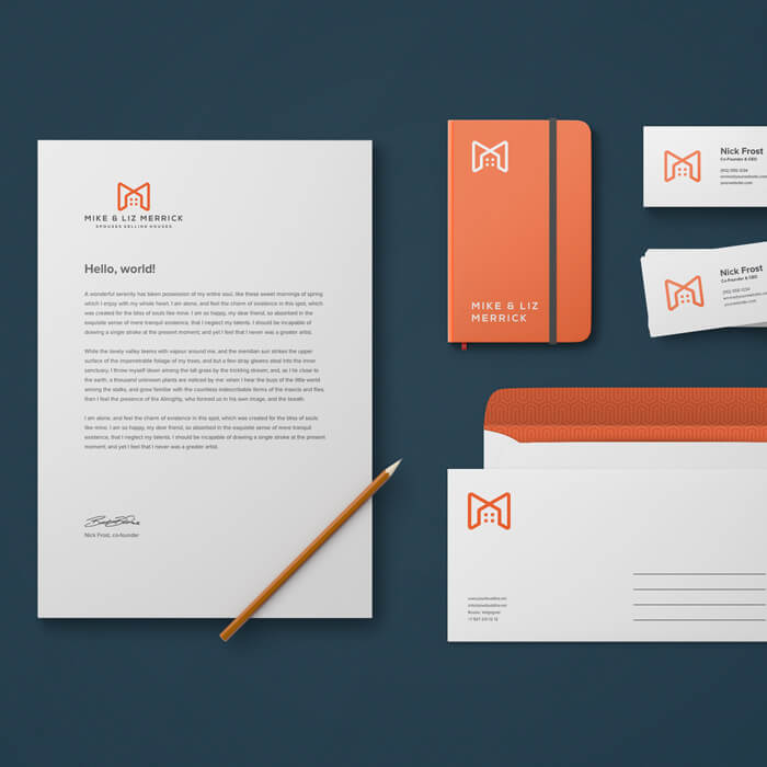 letterhead, pendrive, business card